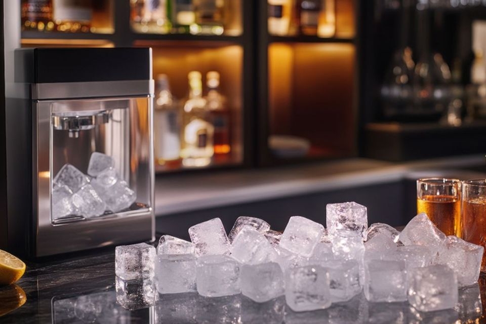 เครื่องทำน้ำแข็งอัตโนมัติบนเคาน์เตอร์บาร์